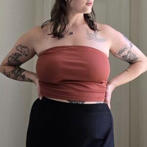 Rust Strapless Top